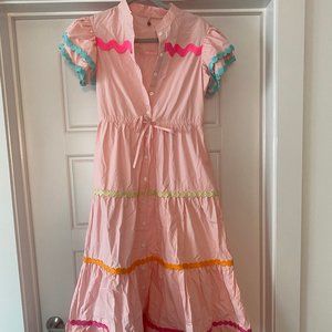 Celia B maxi mock neck dress, pink, SMALL